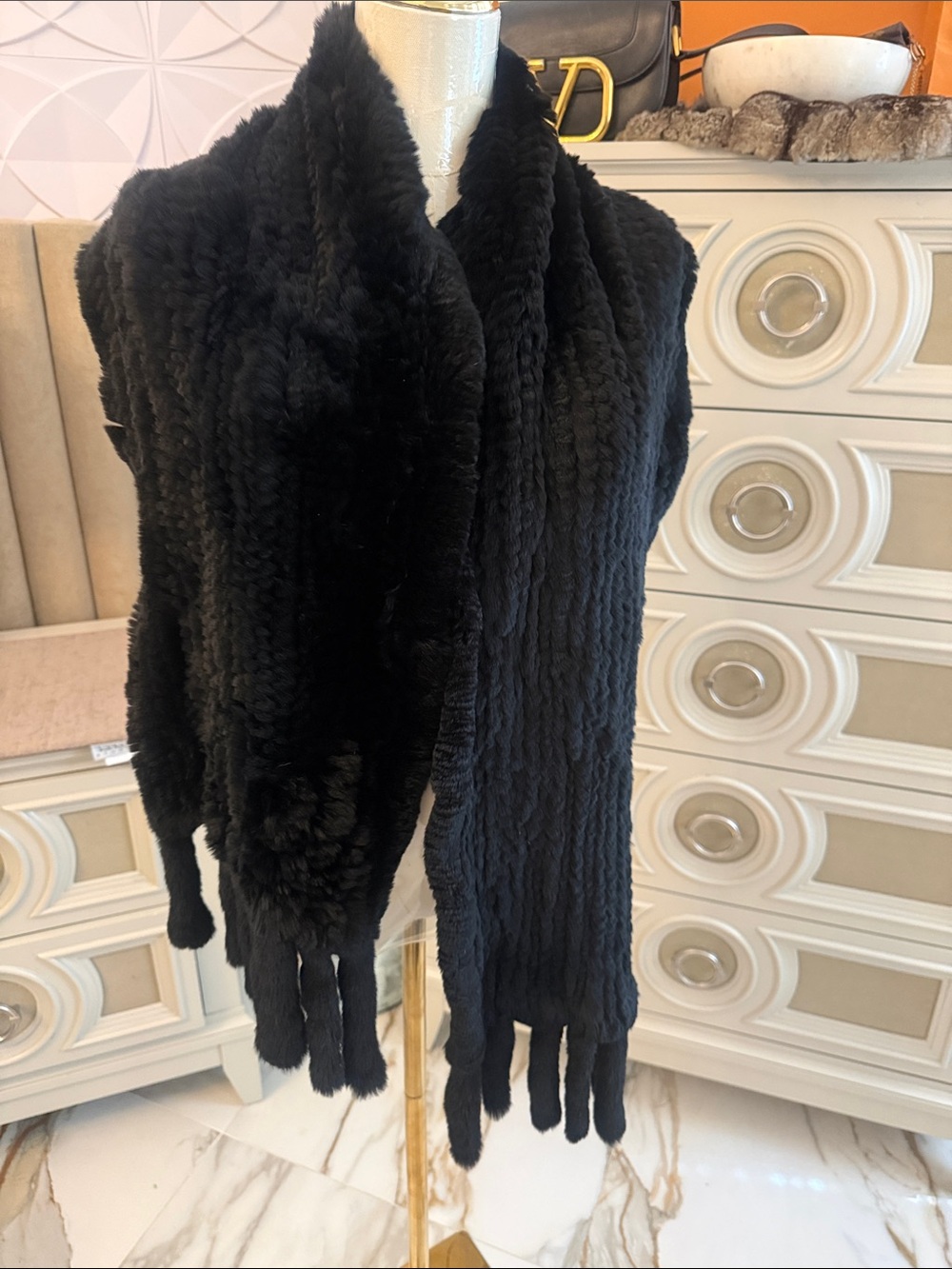 Real fur shawl - rabbit